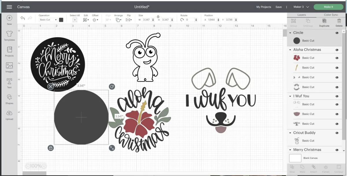 designing infusible ink ornaments aloha