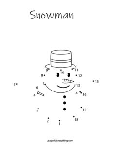 Snowman dot to dot printable