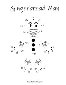 Gingerbread Man dot to dot printable