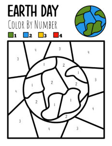 earth day color by number