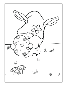 Easter egg gnome coloring page