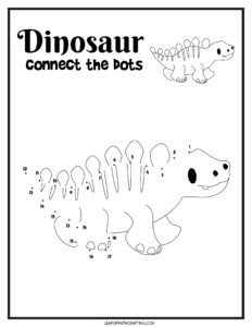 dot to dot dinosaur free printables