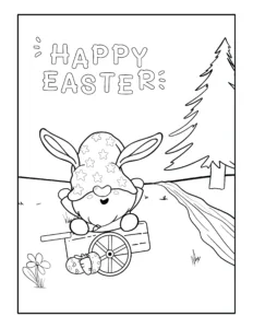 happy easter free printable to color