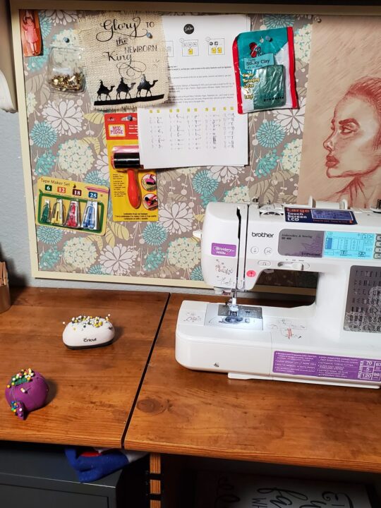 bright sewing area
