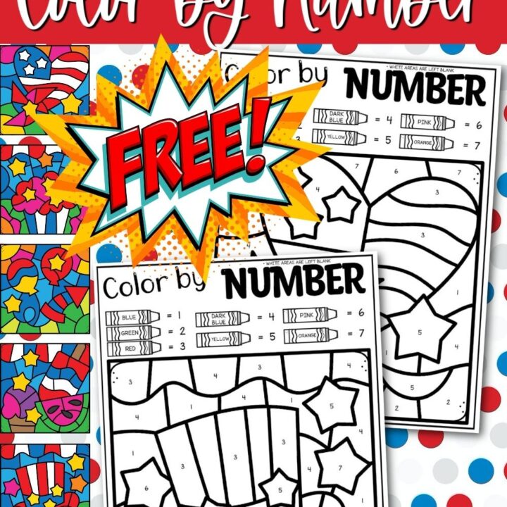 memorial day color by number worksheets pdf