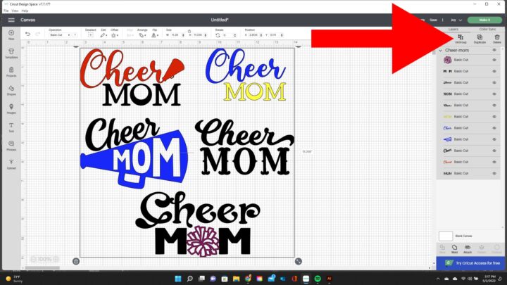 cheer mom svg design space