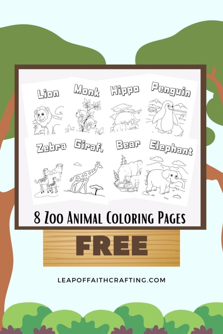 FREE Zoo Animals Coloring Pages {9 Page PDF} - Leap of Faith Crafting