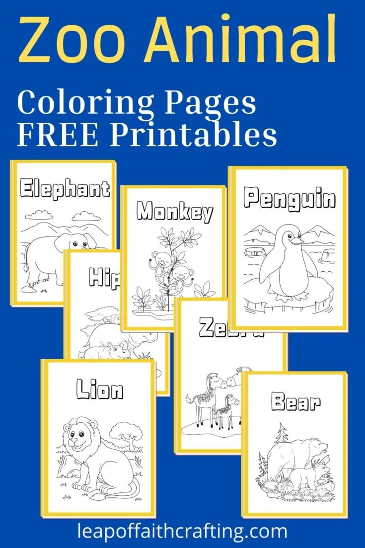 FREE Zoo Animals Coloring Pages 20 Page PDF   Leap of Faith Crafting