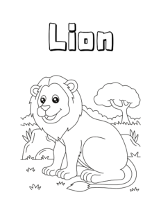 zoo animals lion coloring page
