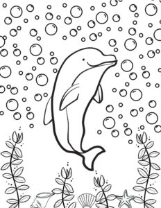 cute dolphin coloring page