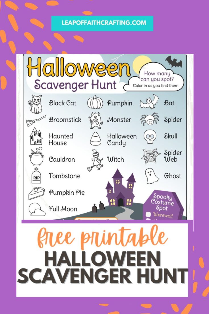 Halloween Scavenger Hunt FREE Printable