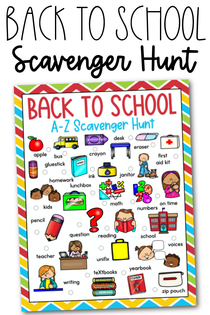 back to school scavenger hunt for classroom