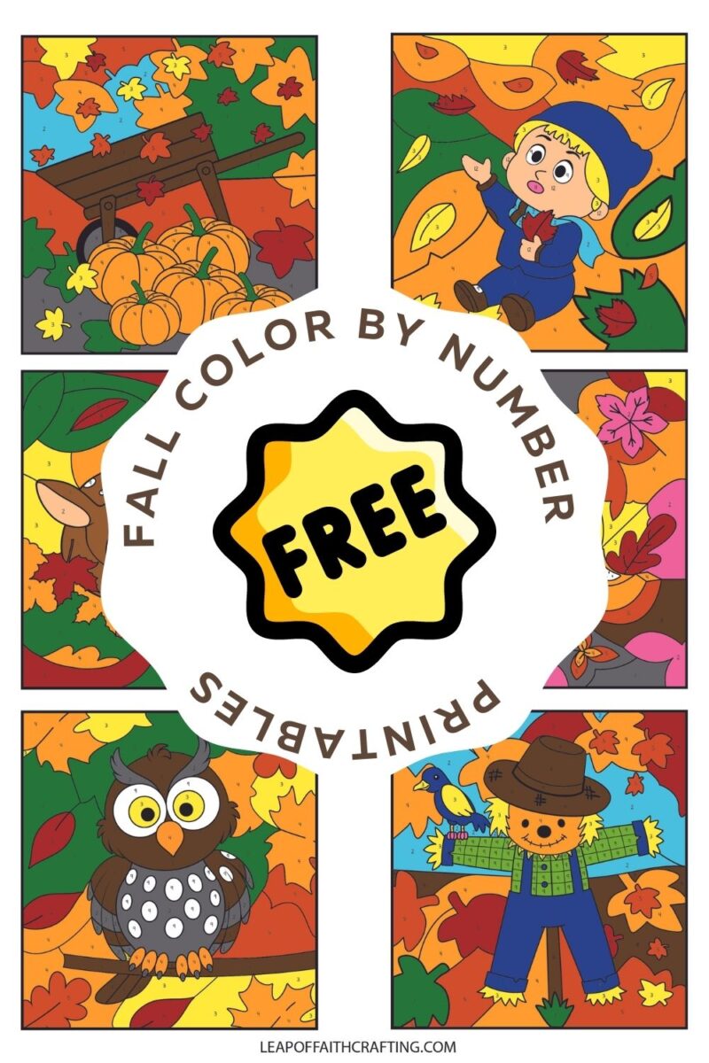free fall color by number printables