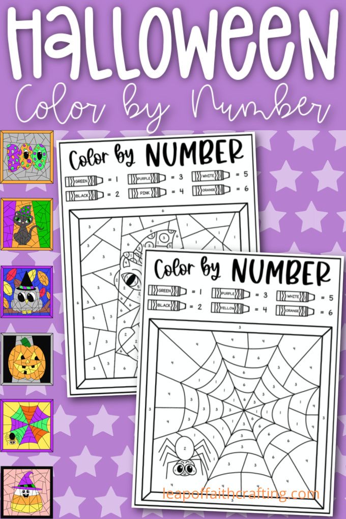 halloween color by numbers