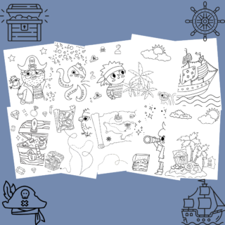 pirate coloring pages set