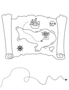 treasure map coloring page