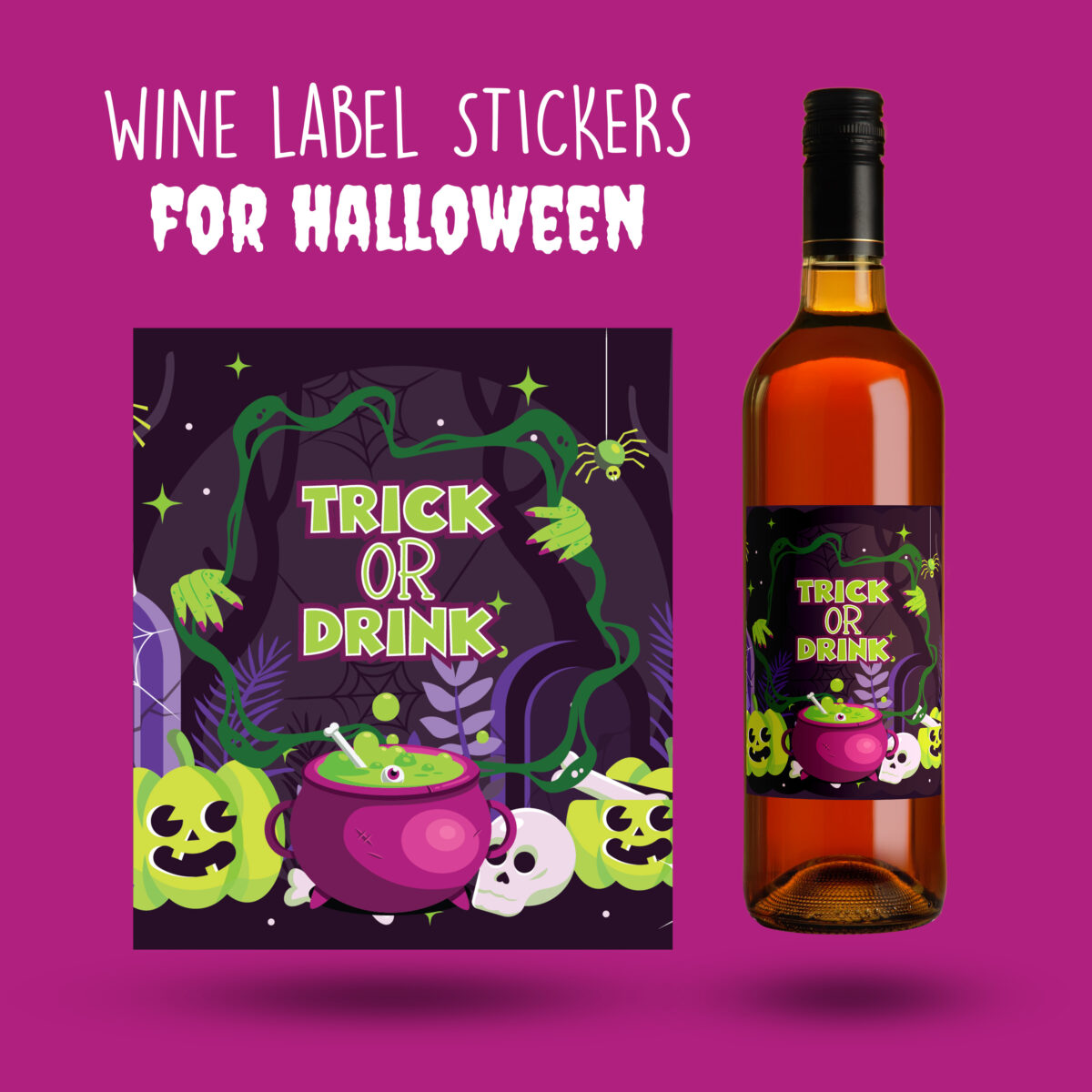 free halloween wine label template