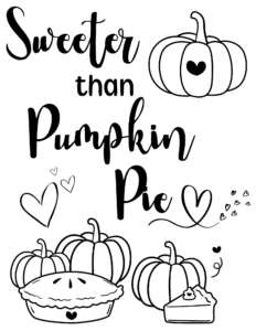 pumpkin pie coloring sheet