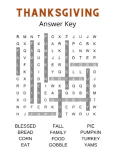 free word search thanksgiving