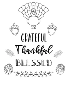 grateful thankful blessed coloring page