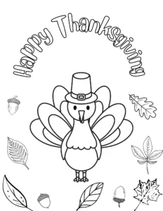 happy thanksgiving coloring page printable