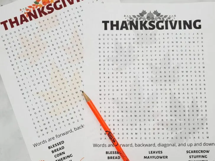 hard thanksgiving word search free