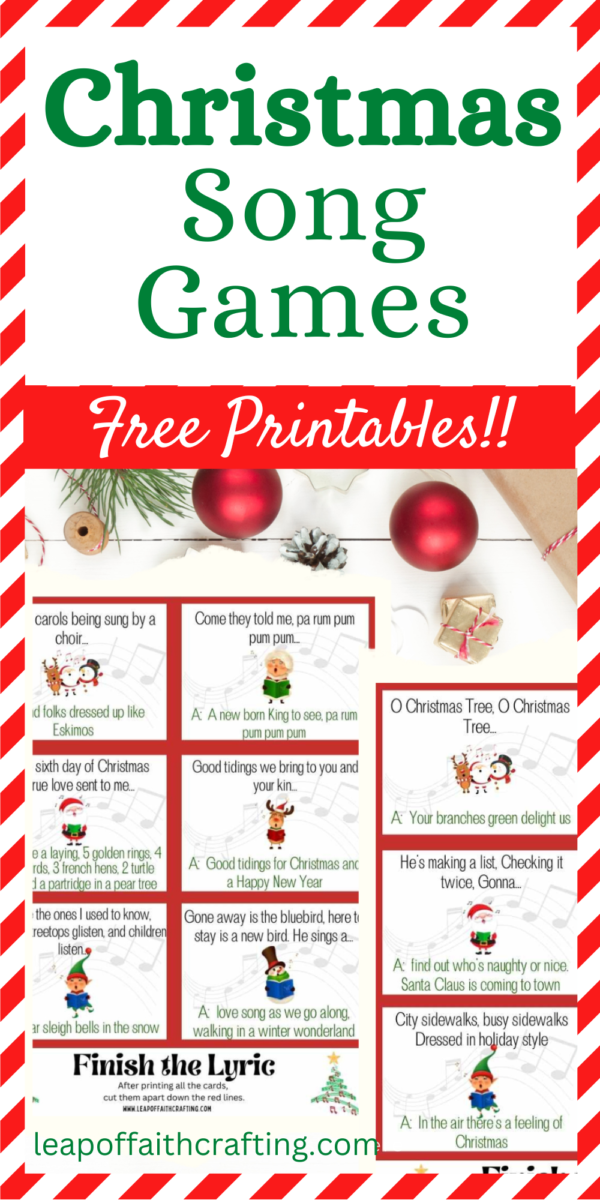 christmas song games printable
