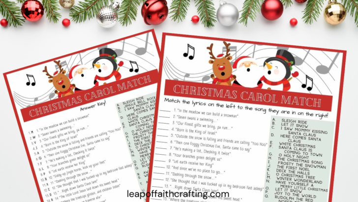 christmas song match game printable