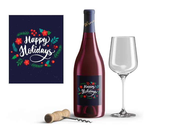 christmas wine labels free download