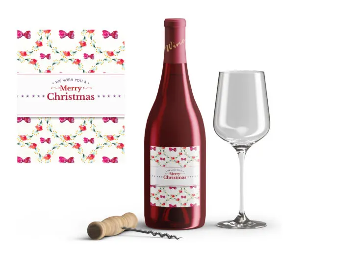 christmas wine labels free printable