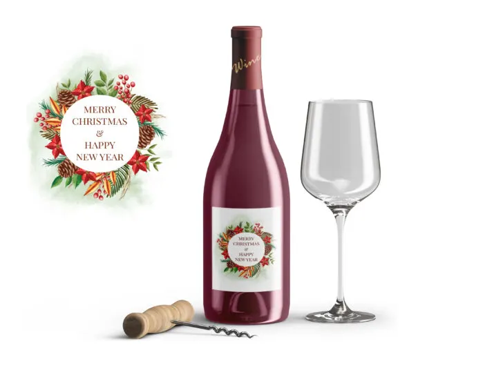 free christmas wine labels