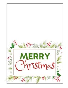 merry christmas printab le card
