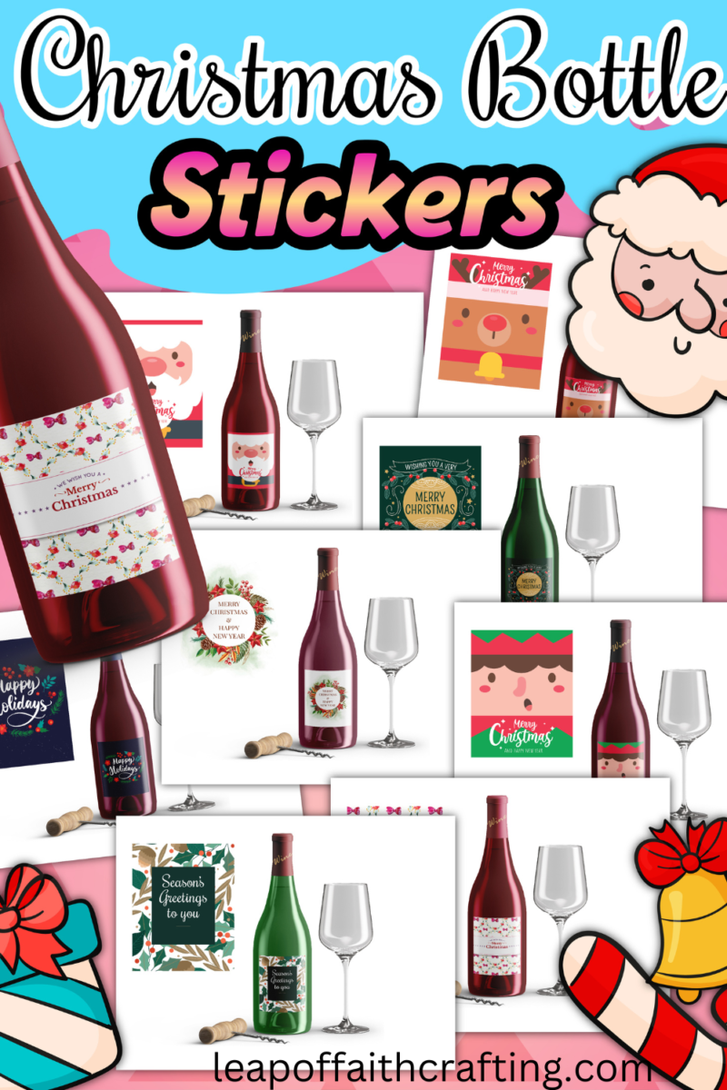 wine bottle labels christmas