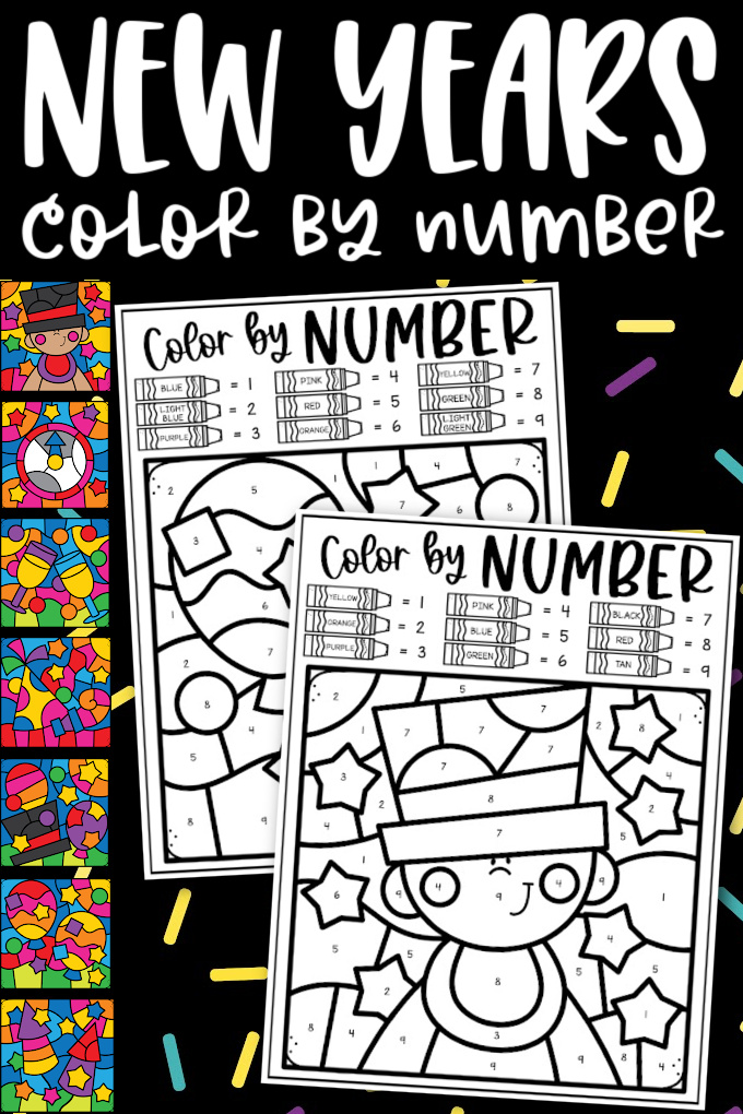 new years color by number