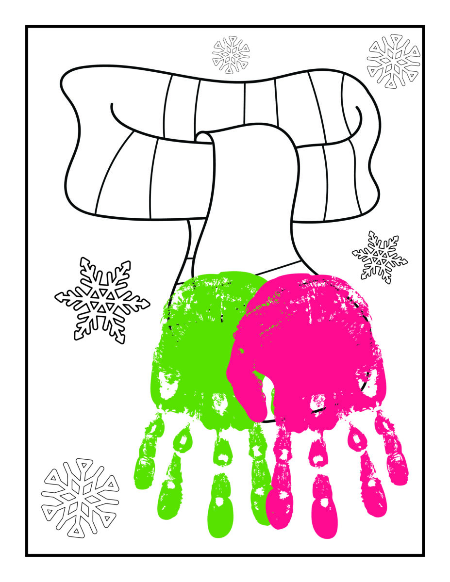 winter themed handprint craft