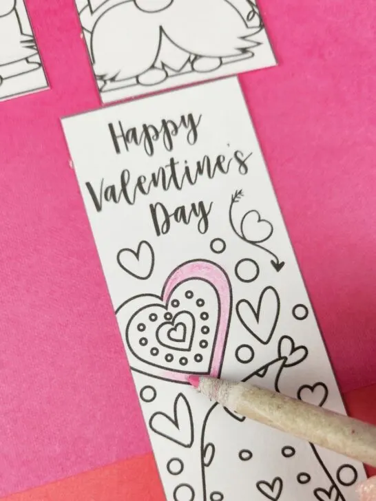 coloring bookmarks valentines day