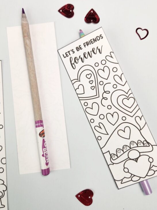 cute valentine bookmarks to color