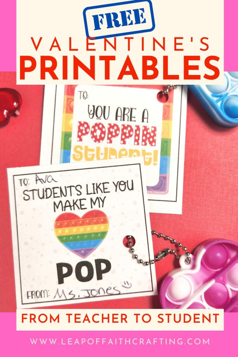 free valentines from teacher to student printable