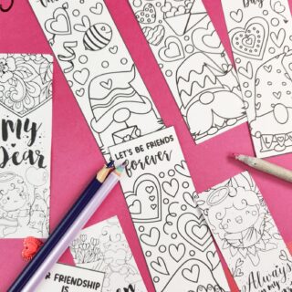 printable valentines bookmarks to color