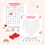 valentines word search free printable × px