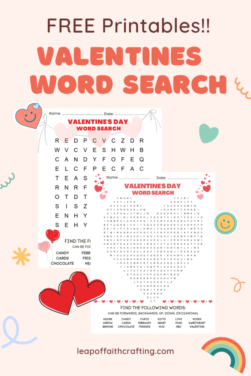 valentines word search free printable