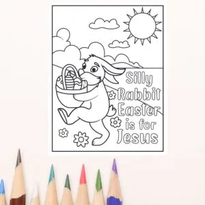 silly rabbit easter is for jesus coloring page