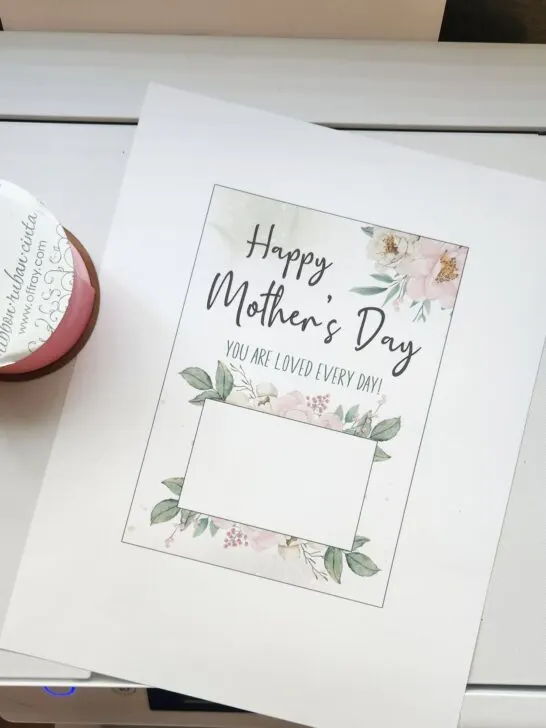 free printable mothers day gift card holder