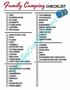 camping checklist free
