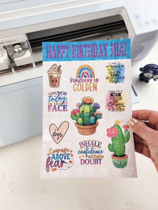 cricut holographic stickers using print then cut