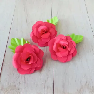 paper rose template diy