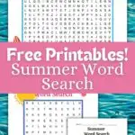 summer word search printables