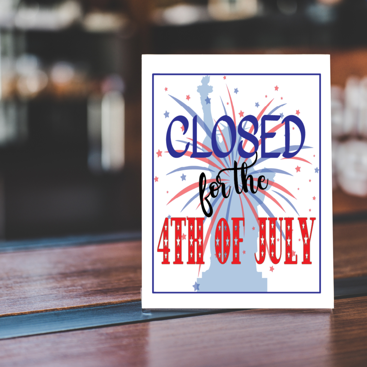 printable closed for th of july sign free