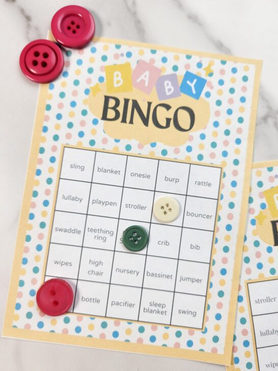 baby shower bingo cards free