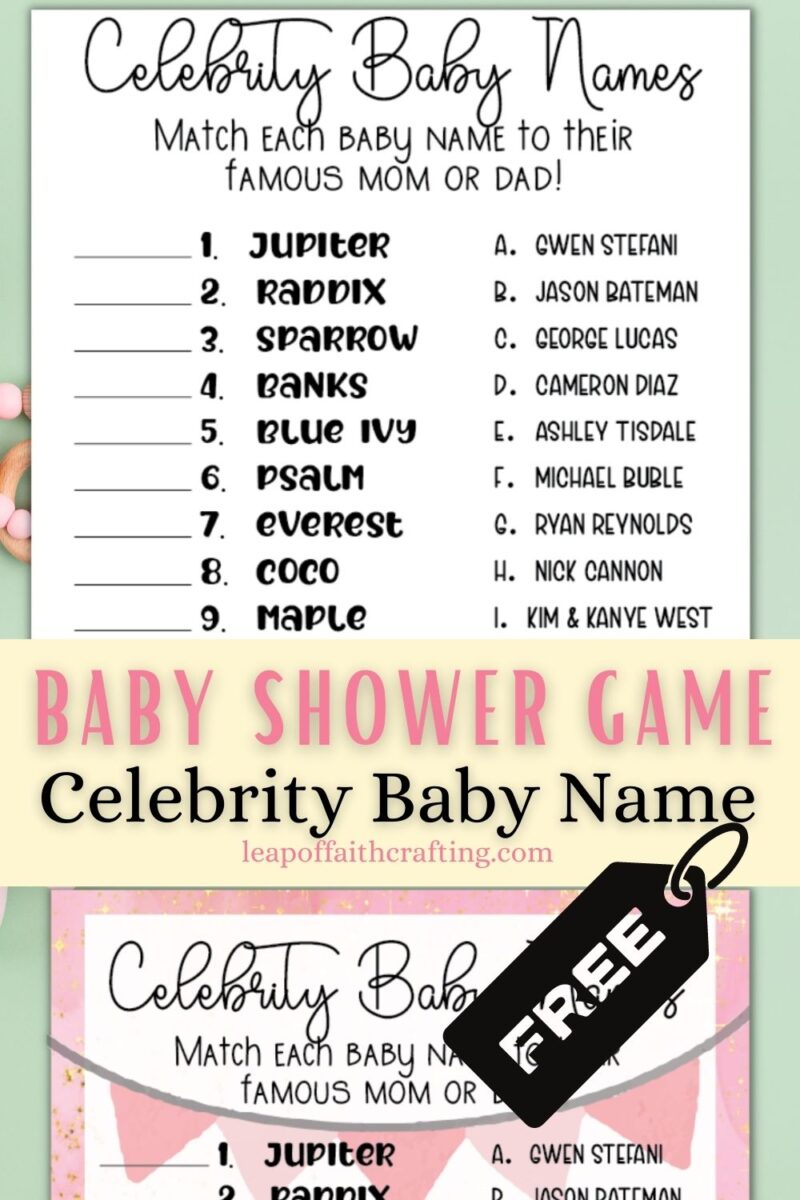 baby shower celebrity baby name game